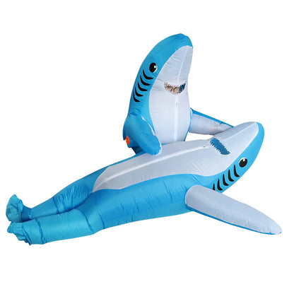 Cute Unique Standing Shark Design Inflatable Suit, Halloween Inflatable Costume