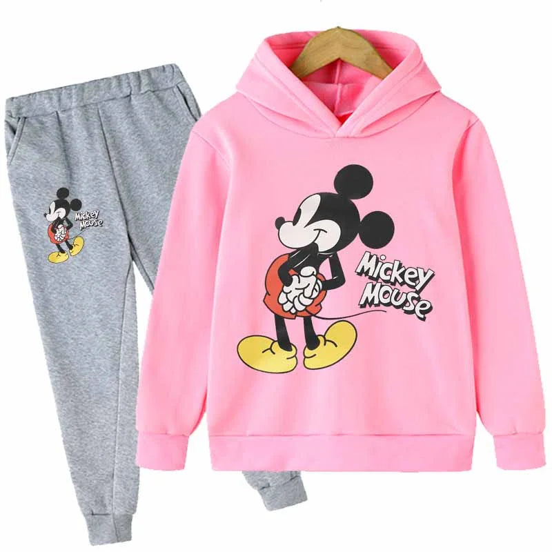 Mickey Crew Long Sleeve Cartoon Hoodies Set