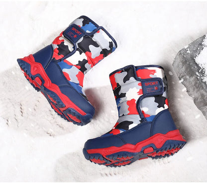 Winter Children Shoes Plush Waterproof Fabric Non-Slip