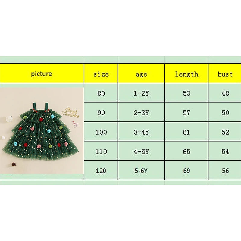 Girls Christmas Dress Strap Sleeveless Star Print Lace Layered Tulle