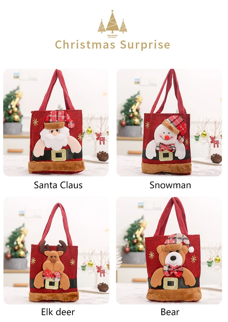 Christmas Gift Bag Linen Cloth