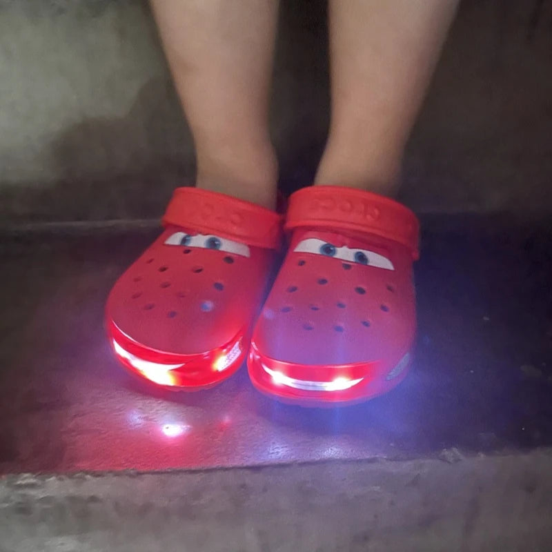 Disney Lightning Mcqueen Pixar flashing light Crocs