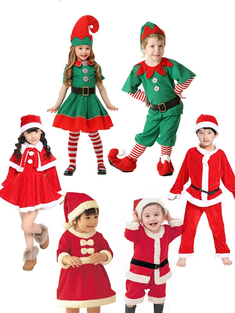 Kids Christmas costume Santa Claus Set