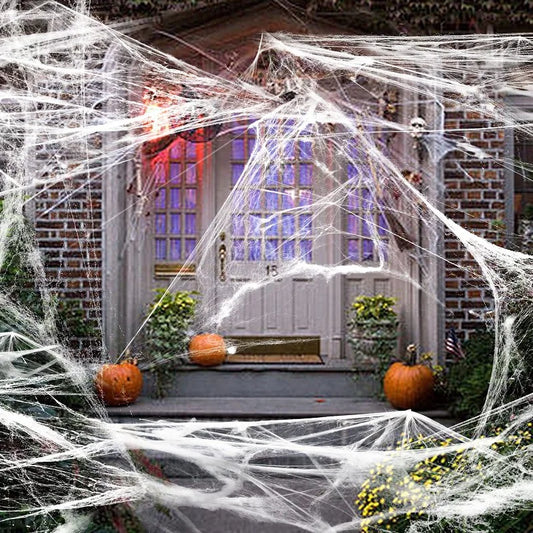 Spooktacular Halloween Party Essentials: Black Spider Web Decor & Outdoor Highlights for a Haunted House Experience