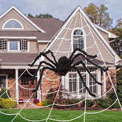 Halloween Black Scary Giant Spider Huge Spider Web Halloween Decor