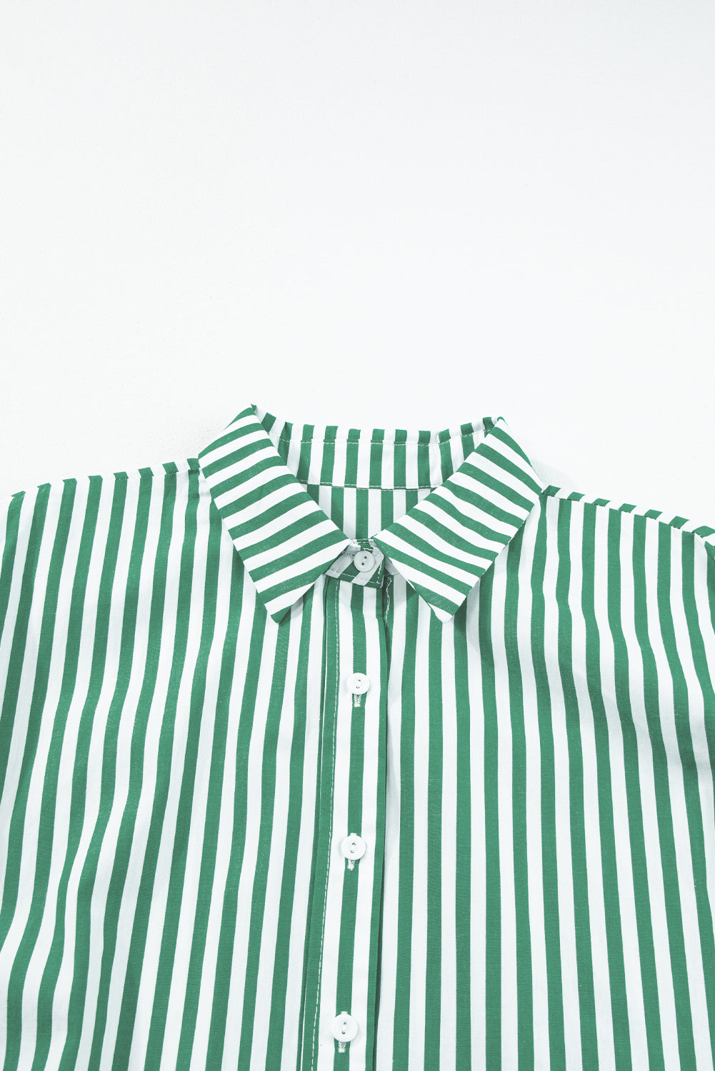 Camisa grande com manga Dolman listrada verde