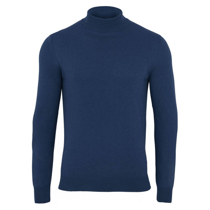 Mens Ultra Fine Cotton Mock Turtle Neck Jumper