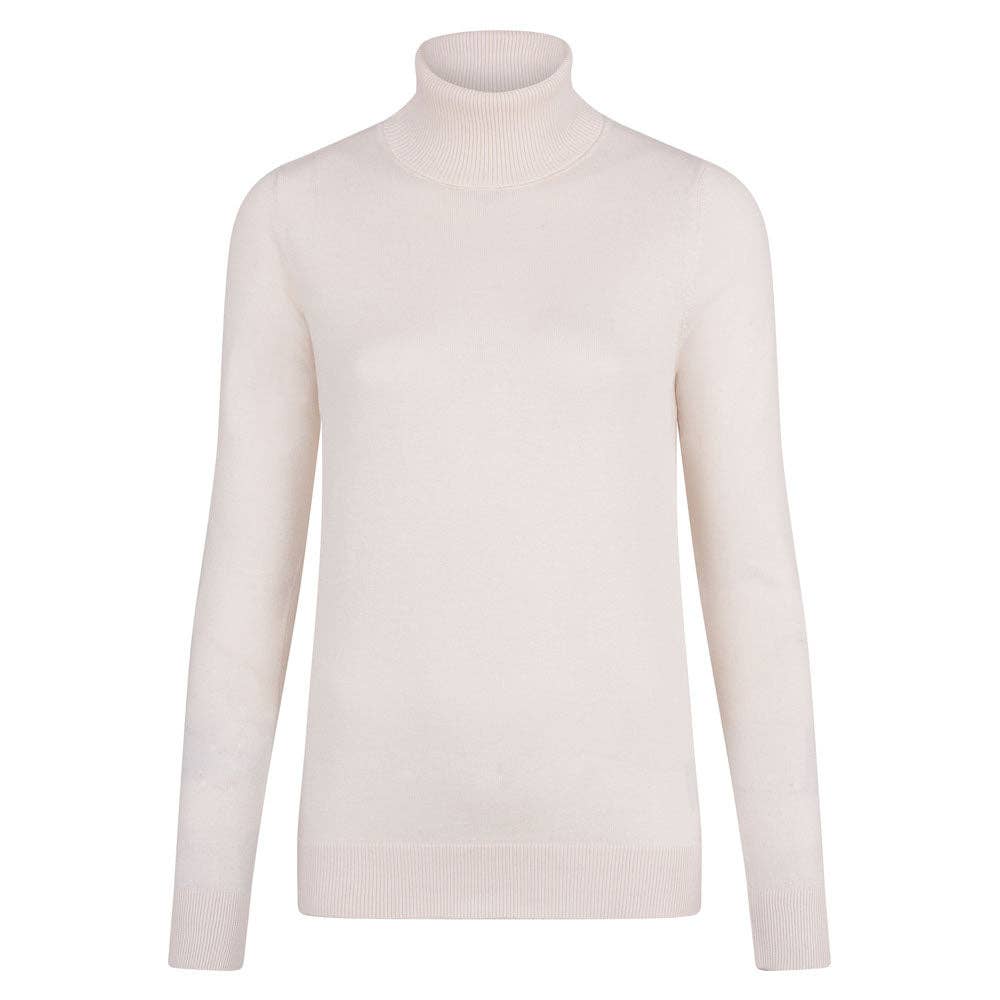 Womens Ultra-Fine Cotton Roll Neck Long Sleeve Jumper