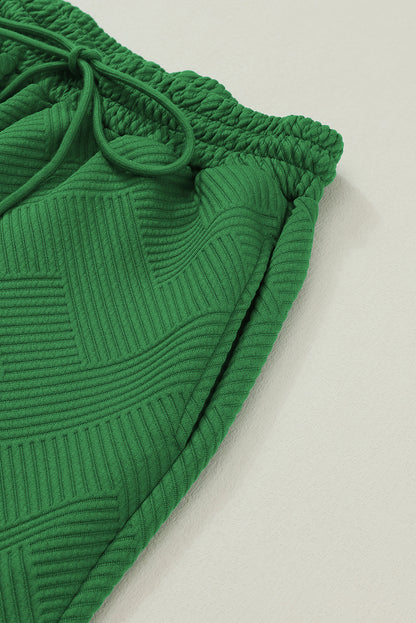 Roupa despojada verde escuro ultra solta texturizada 2 peças