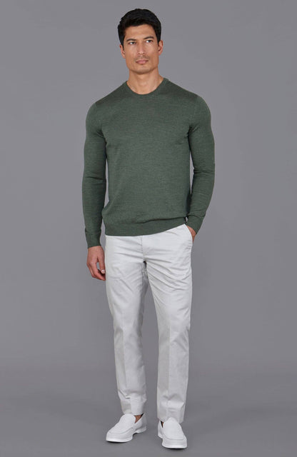 Mens Extra Fine Merino Wool Crew Neck Jumper