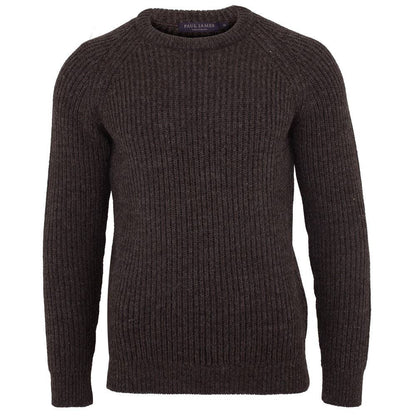 Mens 100% British Wool Heavyweight Ribbed Jumper