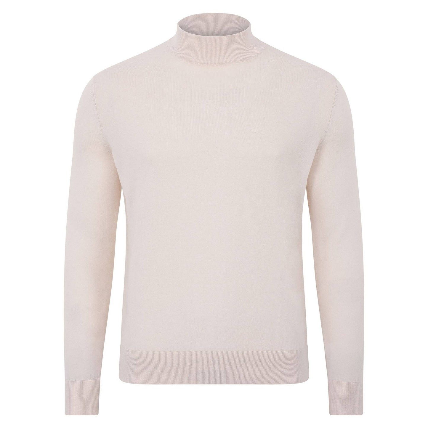 Mens Ultra Fine Cotton Mock Turtle Neck Jumper