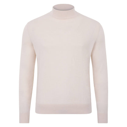 Mens Ultra Fine Cotton Mock Turtle Neck Jumper