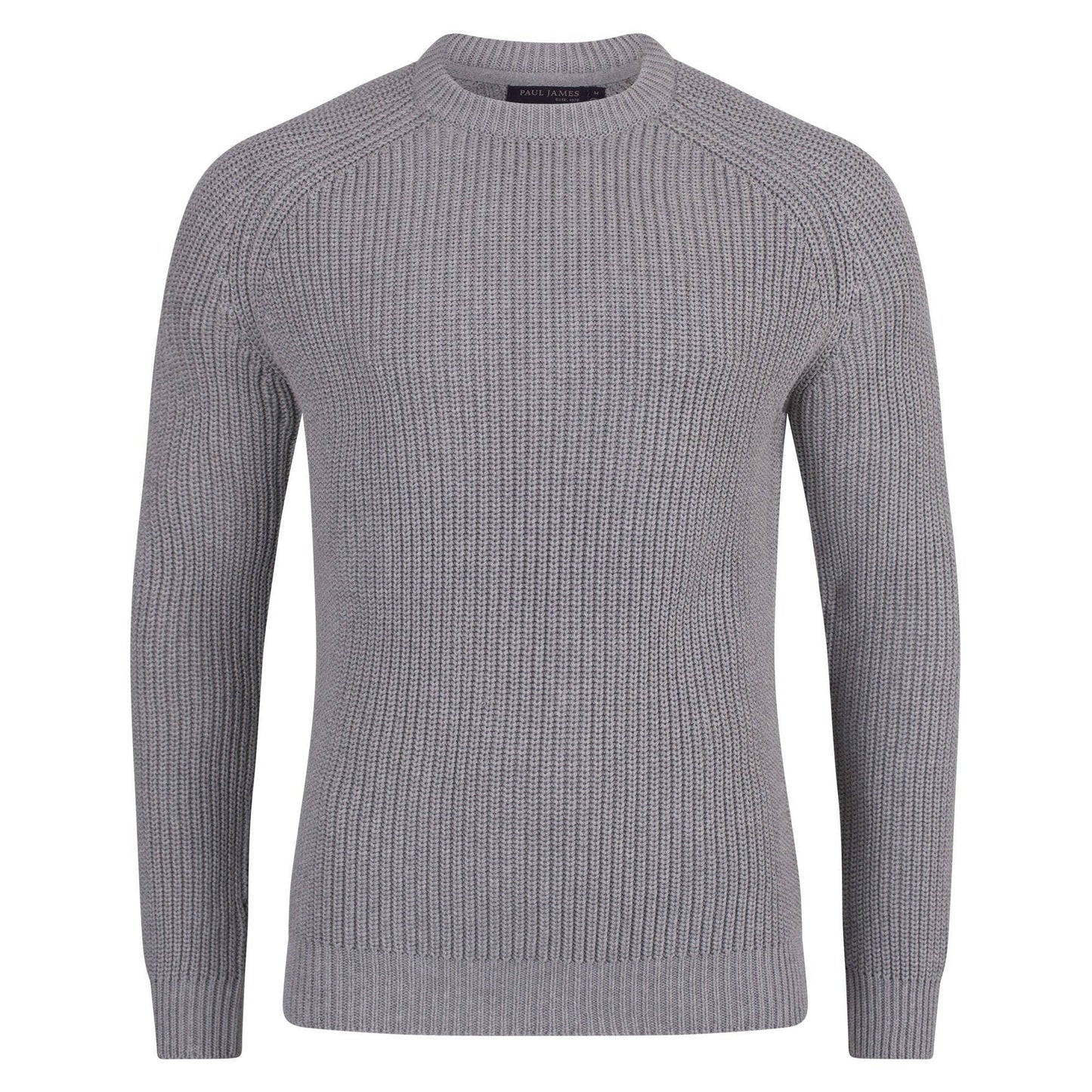 Mens Cotton Fisherman Rib Knit Jumper