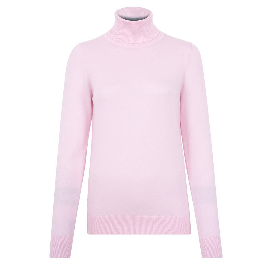 Womens Ultra-Fine Cotton Roll Neck Long Sleeve Jumper