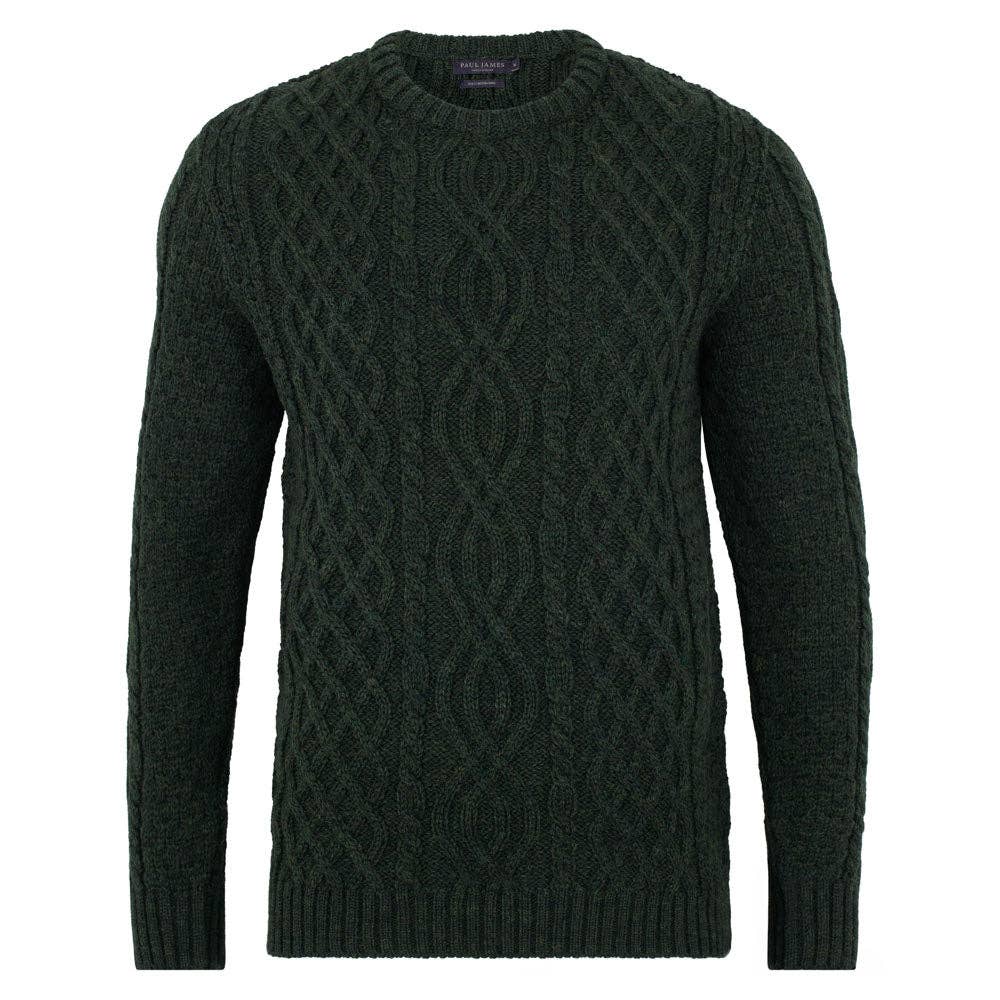 Mens Jarvis 100% British Wool Aran Cable Sweater