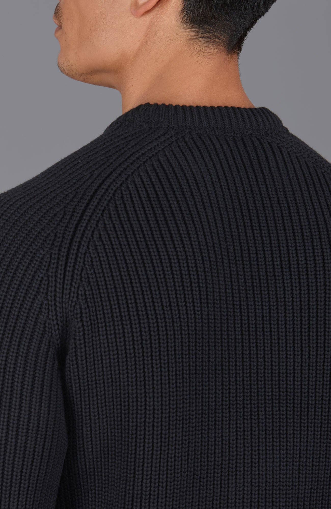 Mens Cotton Fisherman Rib Knit Jumper