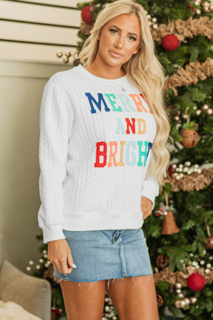 Blackish Green Merry And Bright Cable Knit Pullover Sweatshirt