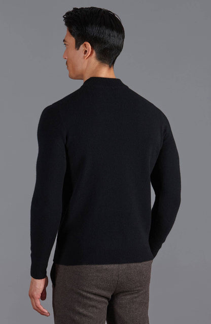 Mens Lambswool Narrow Mock Turtle Neck Jumper