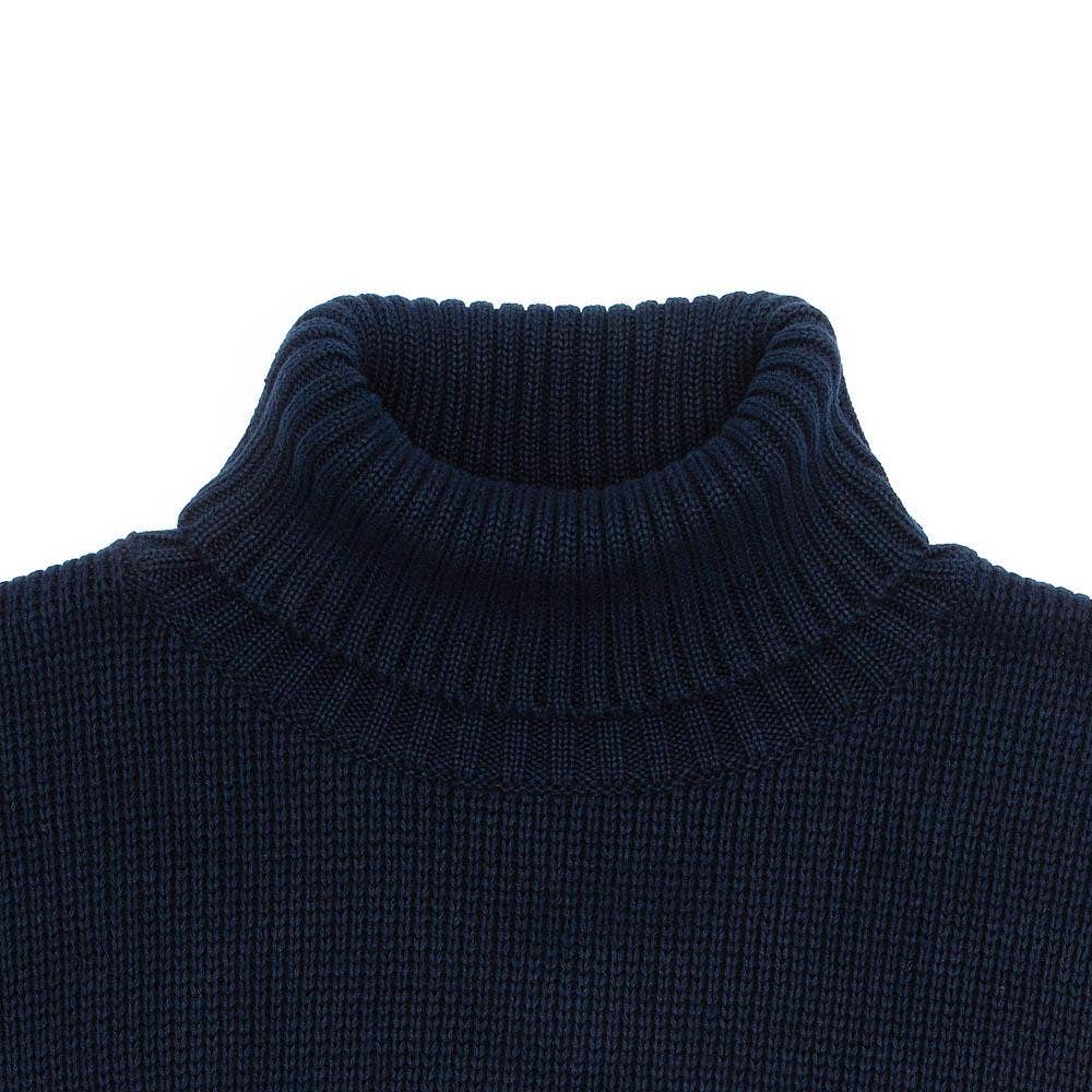 Mens 100% Cotton Submariner Roll Neck Jumper