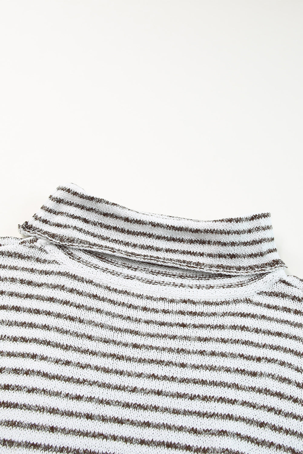 Black Striped Turtleneck Loose Sweater