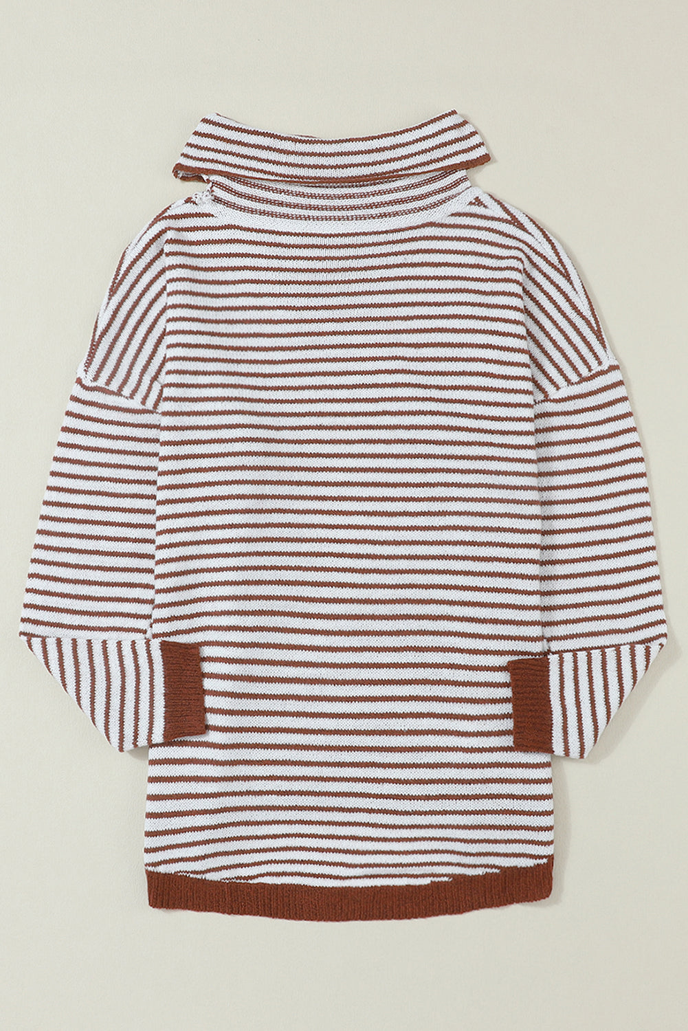 Black Striped Turtleneck Loose Sweater