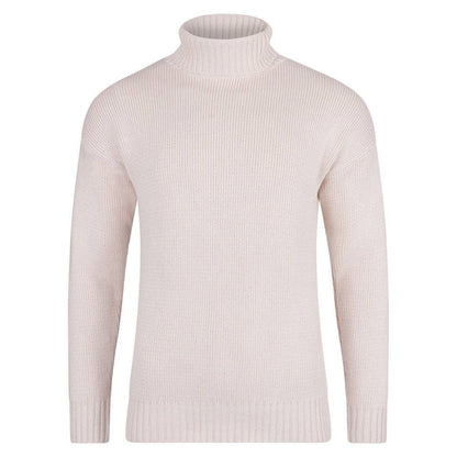 Mens 100% Cotton Submariner Roll Neck Jumper