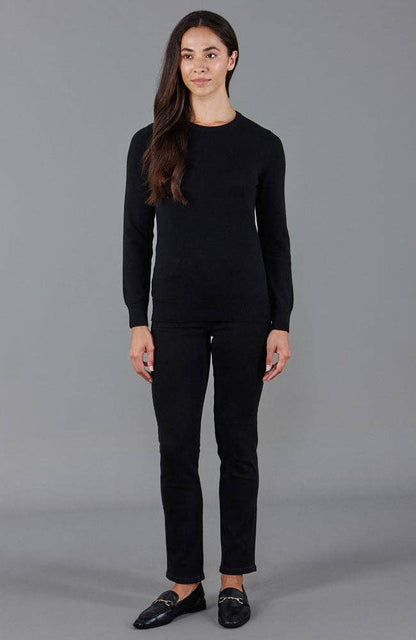 Womens 100% Cotton Crew Neck Jumper