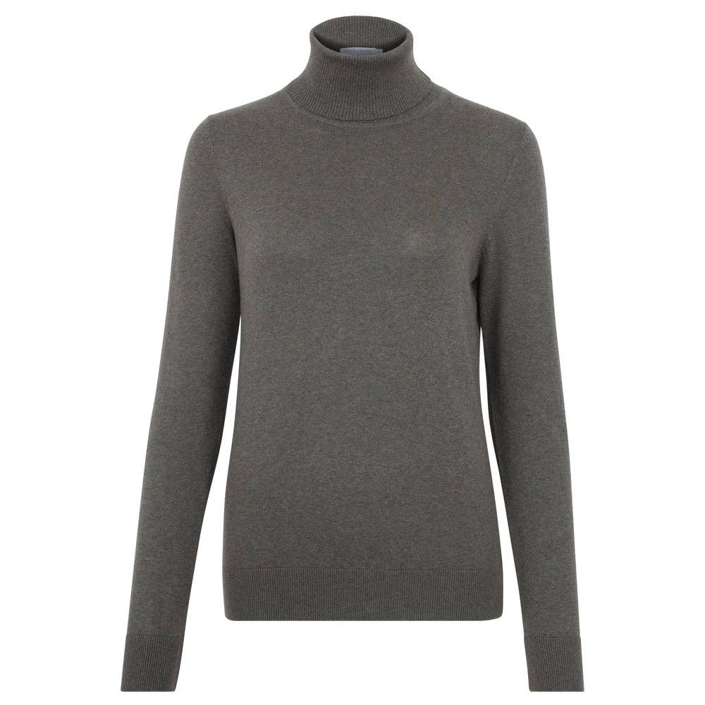 Womens Ultra-Fine Cotton Roll Neck Long Sleeve Jumper