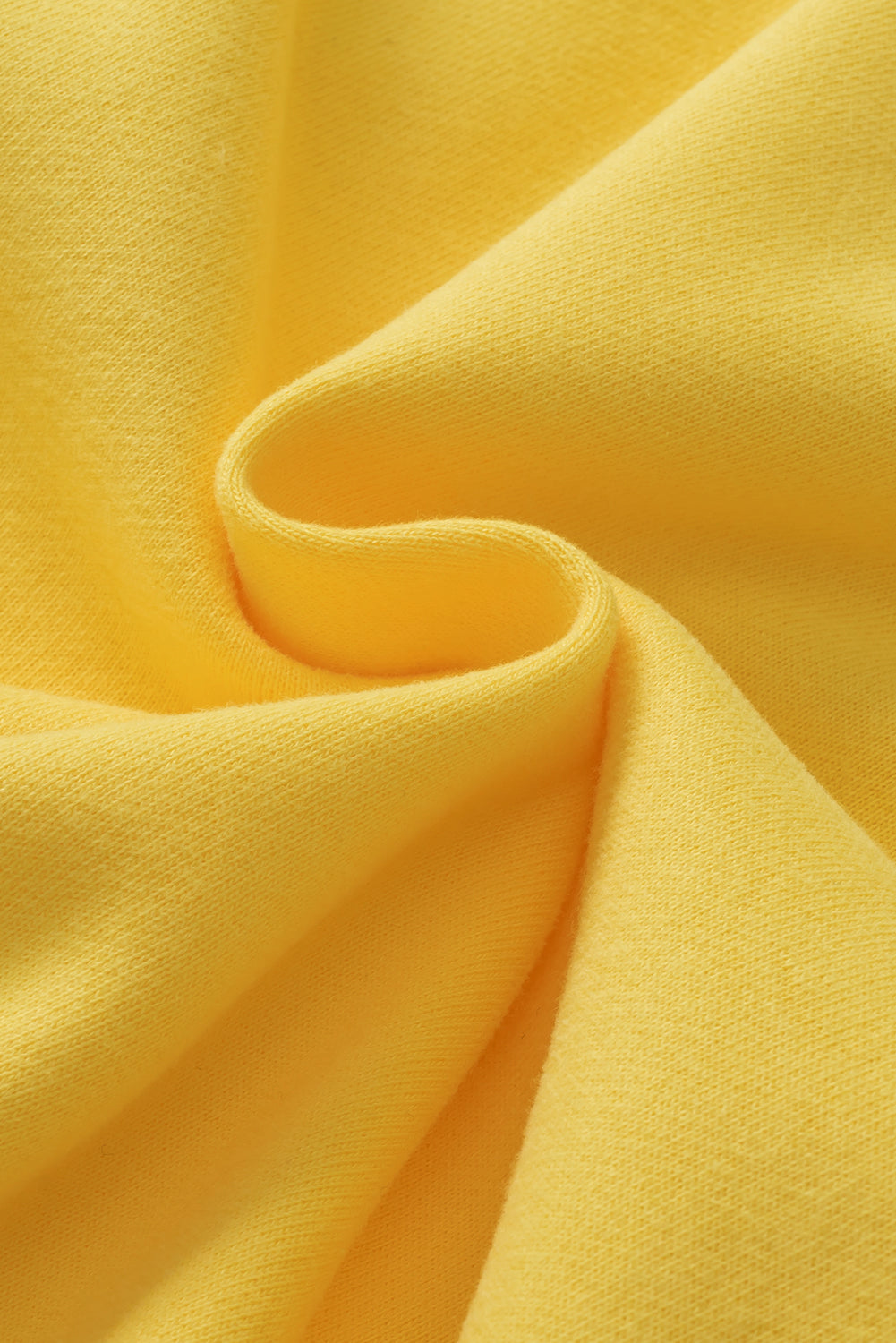 Yellow Ribbed Trim Kangaroo Pocket Zipped Hoodie