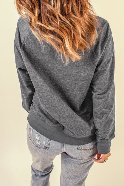 Green French Terry Cotton Blend Pullover Sweatshirt