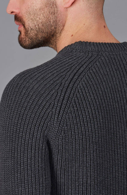 Mens Cotton Fisherman Rib Knit Jumper