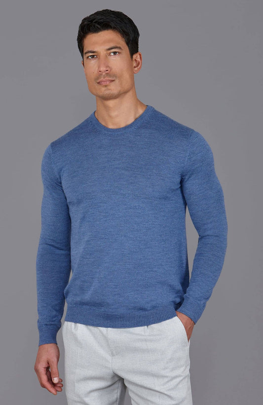 Mens Extra Fine Merino Wool Crew Neck Jumper